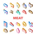 Meat Raw Food Domestic Animal Icons Set Vector Royalty Free Stock Photo