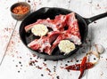Meat on the rib of lamb Royalty Free Stock Photo