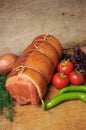 meat roll and vegetables Royalty Free Stock Photo