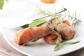 Meat rolls with salami and cheese Royalty Free Stock Photo