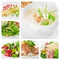 Meat, salad and other food Royalty Free Stock Photo