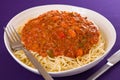 Meat sauce spaghetti pasta Royalty Free Stock Photo