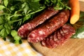 Meat sausage salami