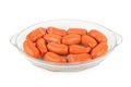 Meat sausages isolated on white Royalty Free Stock Photo