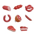 Meat sausages set 3D