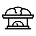 Meat on scales icon, outline style