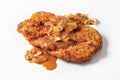 Meat schnitzel with chasseur sauce Royalty Free Stock Photo