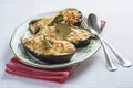 Meat and seafood stuffed eggplant Royalty Free Stock Photo