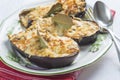 Meat and seafood stuffed eggplant Royalty Free Stock Photo