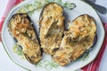 Meat and seafood stuffed eggplant Royalty Free Stock Photo