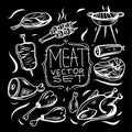 Meat set hand drawn vector illustration