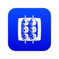 Meat shashlik icon digital blue