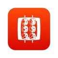 Meat shashlik icon digital red