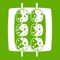 Meat shashlik icon green