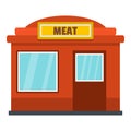 Meat shop icon, flat style Royalty Free Stock Photo