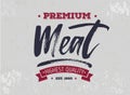 Meat shop logo template with lettering and grunge effect. Retro Royalty Free Stock Photo