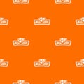 Meat shop pattern vector orange