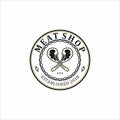 Meat Shop vintage logo design