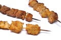 meat skewers isolated on a white background . Royalty Free Stock Photo