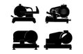 meat slicer vector silhouette set, meat slicer glyph icon vector set. meat slicer sign set