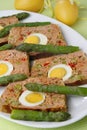 Meat slices with egg