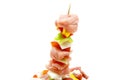 Meat spit with onion and paprika Royalty Free Stock Photo