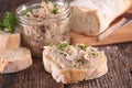 Meat spread and bread Royalty Free Stock Photo
