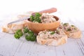 Meat spread and bread Royalty Free Stock Photo