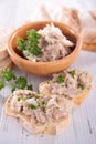 Meat spread and bread Royalty Free Stock Photo