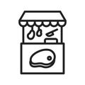 Meat Stall icon vector image.