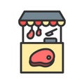 Meat Stall icon vector image.