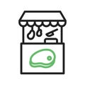 Meat Stall icon vector image.