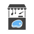 Meat Stall icon vector image.