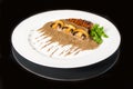 Meat steak with mushrooms Royalty Free Stock Photo