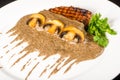 Meat steak with mushrooms Royalty Free Stock Photo