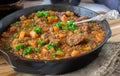 Meat stew with legumes and vegetables Royalty Free Stock Photo