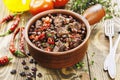 Meat stew with red beans and chili Royalty Free Stock Photo