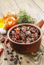 Meat stew with red beans and chili Royalty Free Stock Photo