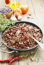Meat stew with red beans and chili Royalty Free Stock Photo