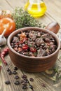 Meat stew with red beans and chili Royalty Free Stock Photo