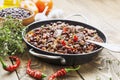 Meat stew with red beans and chili Royalty Free Stock Photo