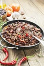 Meat stew with red beans and chili Royalty Free Stock Photo