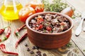 Meat stew with red beans and chili Royalty Free Stock Photo
