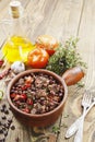 Meat stew with red beans and chili Royalty Free Stock Photo