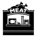 Meat street kiosk icon, simple style