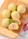 Meat stuffed potato dumplings Royalty Free Stock Photo