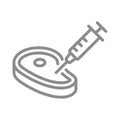 Meat and syringe injection vector icon