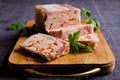 Meat terrine with bacon Royalty Free Stock Photo