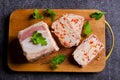 Meat terrine with bacon Royalty Free Stock Photo