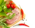 Meat, tomatoes, a basil and pepper Royalty Free Stock Photo